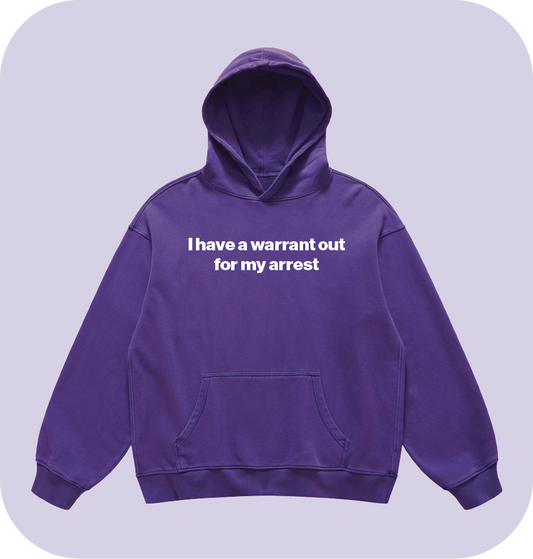I have a warrant out for my arrest hoodie