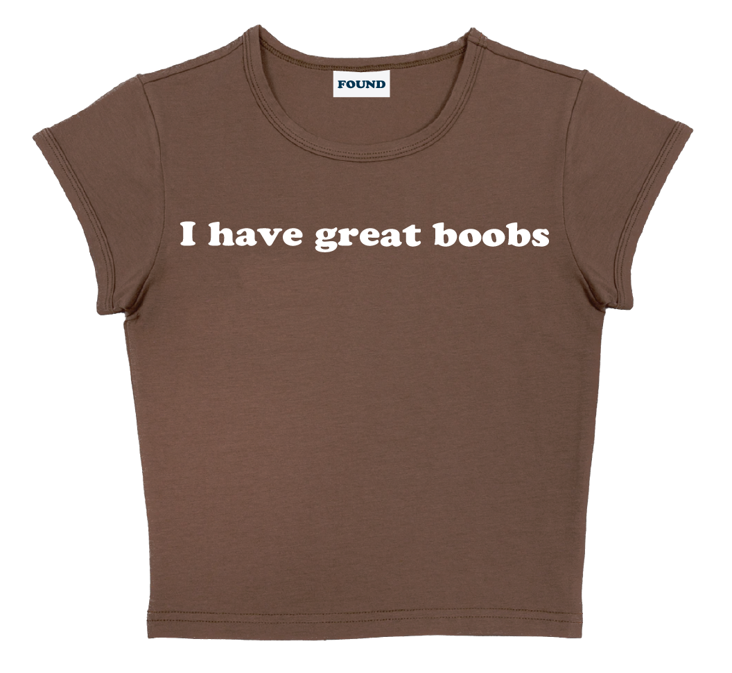 I have great boobs baby tee