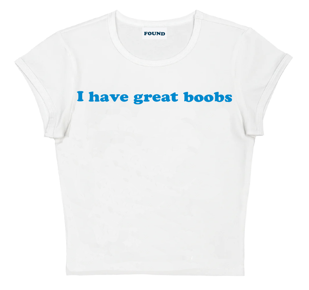 I have great boobs baby tee