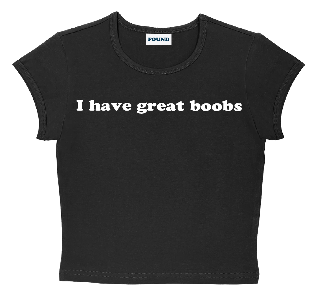 I have great boobs baby tee