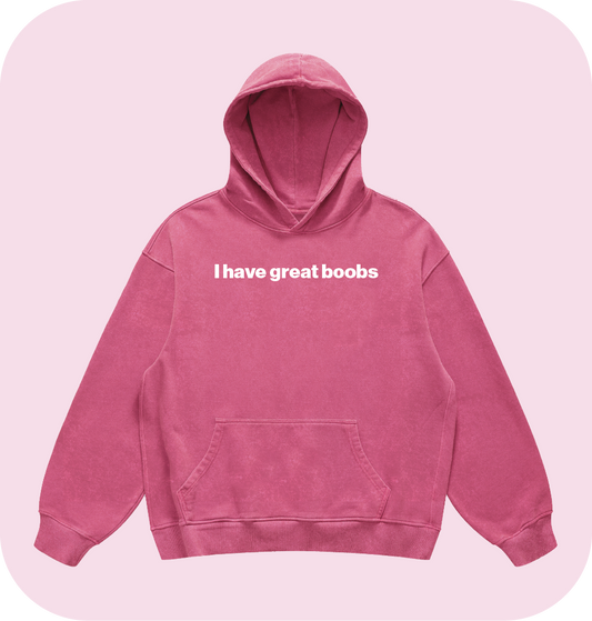 I have great boobs hoodie