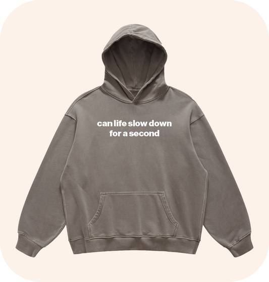can life slow down for a second hoodie