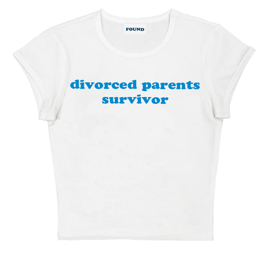 divorced parents survivor baby tee