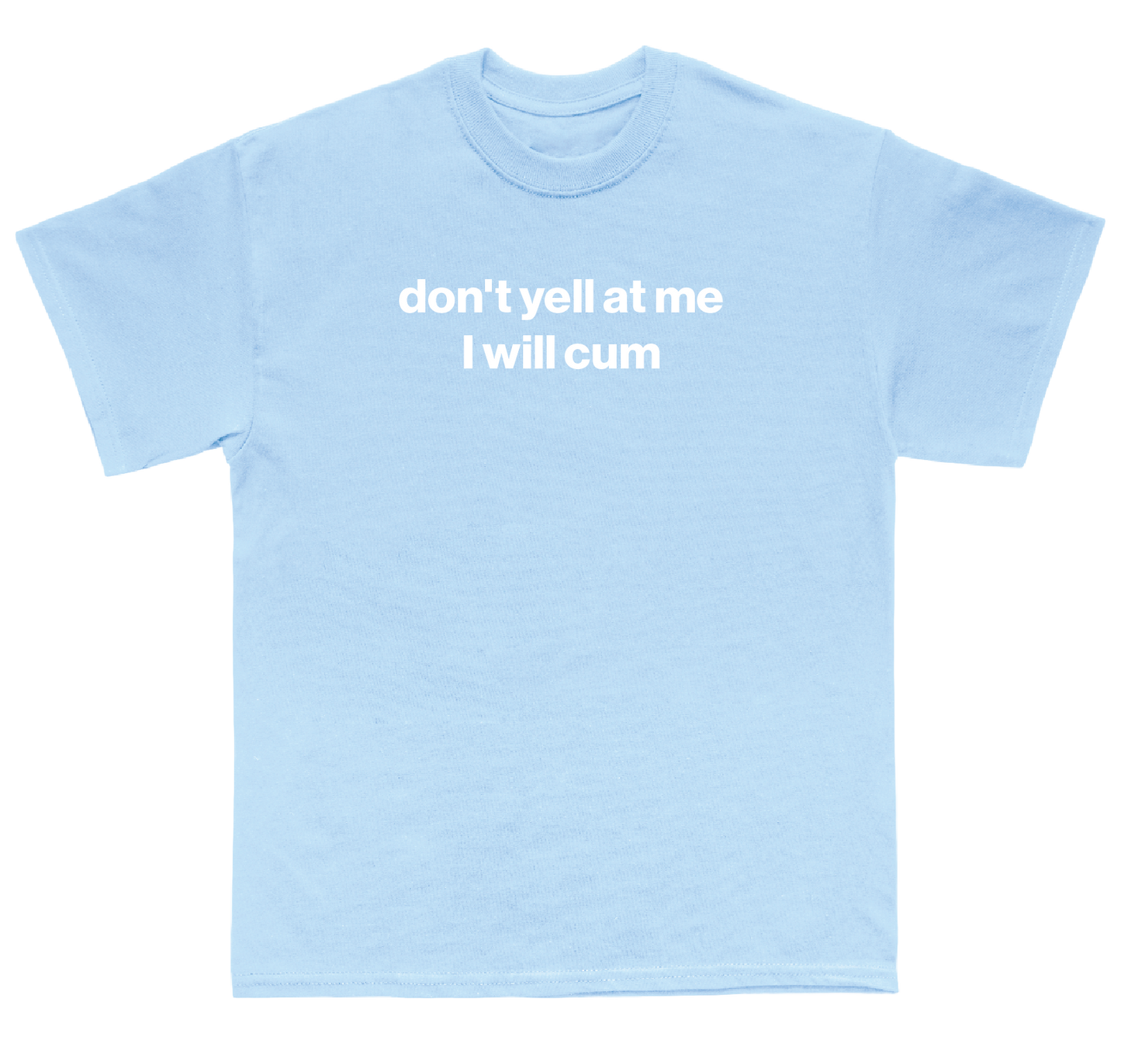 don't yell at me I will cum shirt