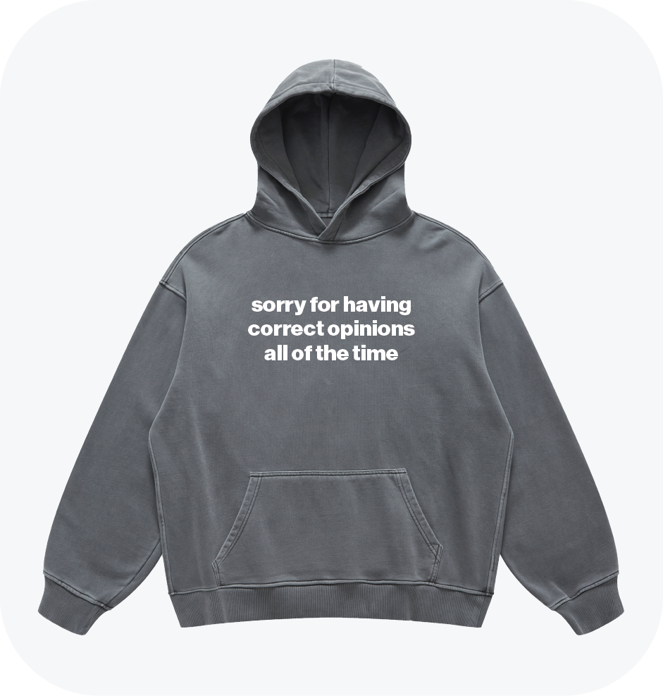sorry for having correct opinions all of the time hoodie