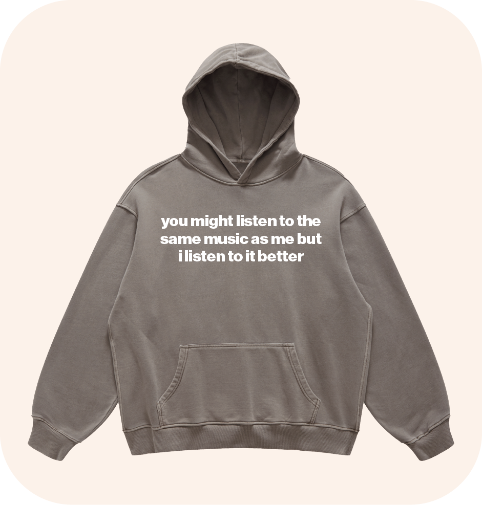 you might listen to the same music as me but i listen to it better hoodie