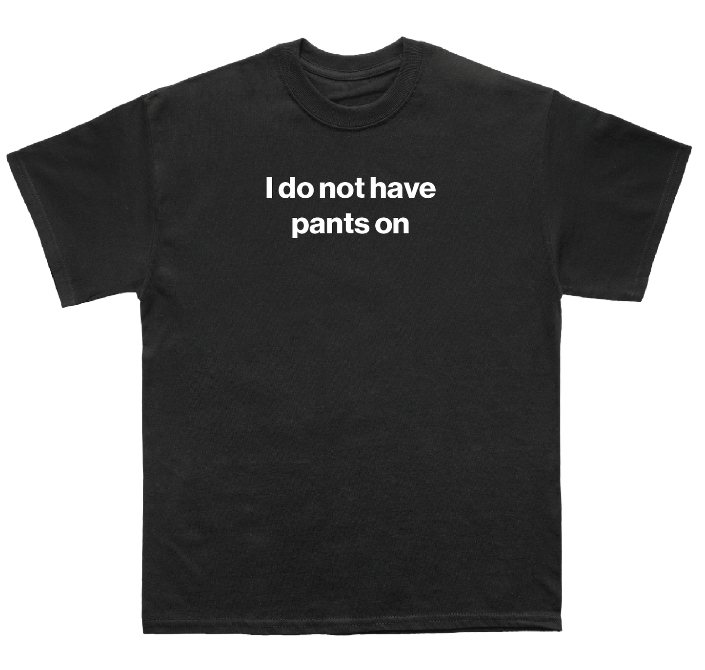 I do not have pants on shirt